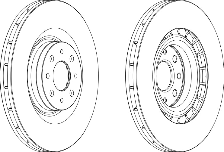 Front Pair Of Brake Discs Fits Chrysler Lancia Opel OE 51817217 Ferodo DDF1745