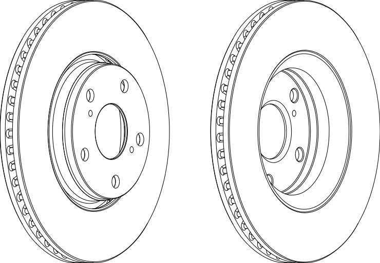 Pair Of Coated Brake Discs Ferodo DDF1756C