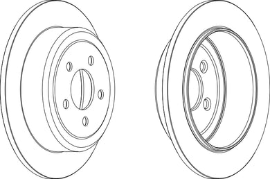 Rear Pair Of Brake Discs Fits Dodge Jeep Opel OE 52129250AA Ferodo DDF1760