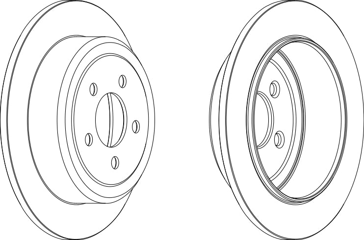 Rear Pair Of Brake Discs Fits Dodge Jeep Opel OE 52129250AA Ferodo DDF1760