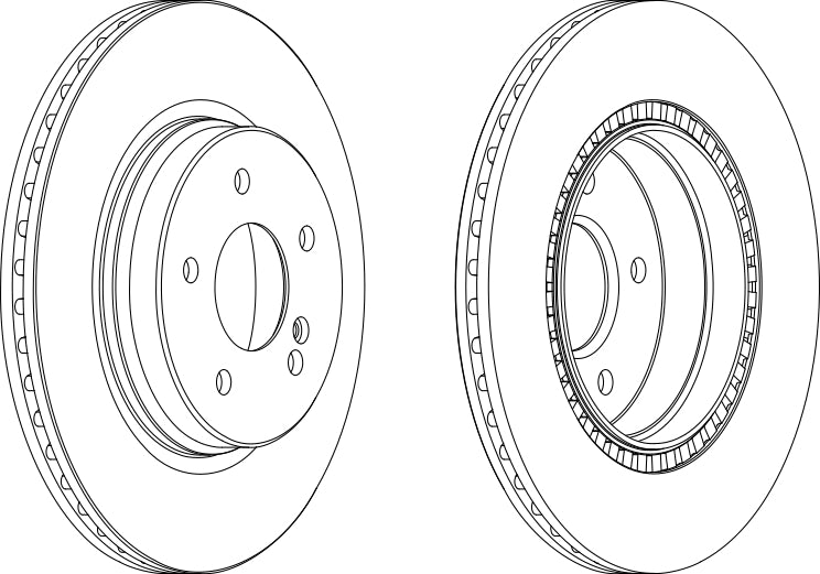 Rear Pair Of Brake Discs Fits Chrysler Mercedes-Benz Opel Ferodo DDF1764