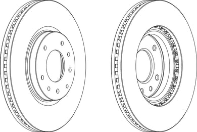 Pair Of Coated Brake Discs Ferodo DDF1768C