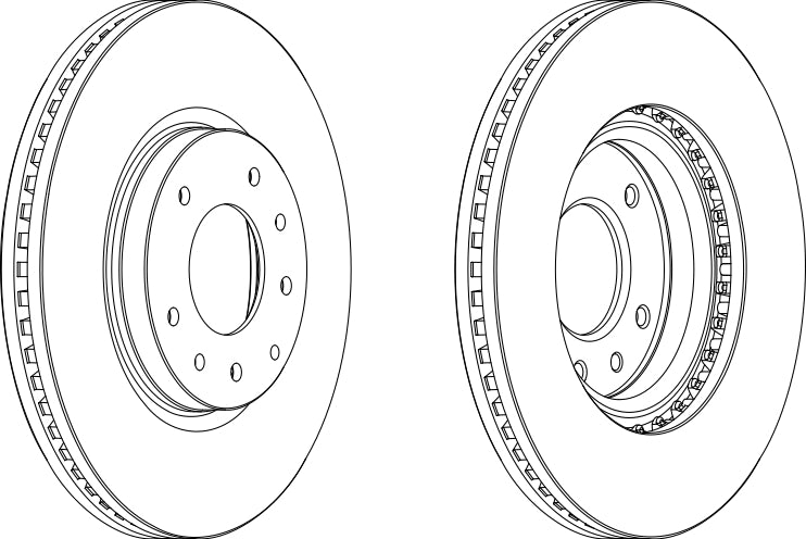 Pair Of Coated Brake Discs Ferodo DDF1768C