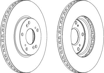 Pair Of Coated Brake Discs Ferodo DDF1775C