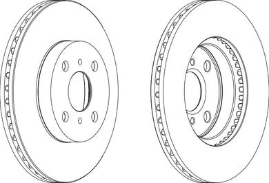 Pair Of Coated Brake Discs Ferodo DDF1779C