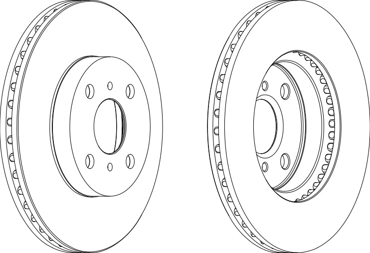 Pair Of Coated Brake Discs Ferodo DDF1779C