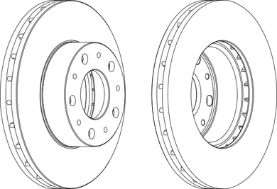 Pair Of Coated Brake Discs Ferodo DDF1800C