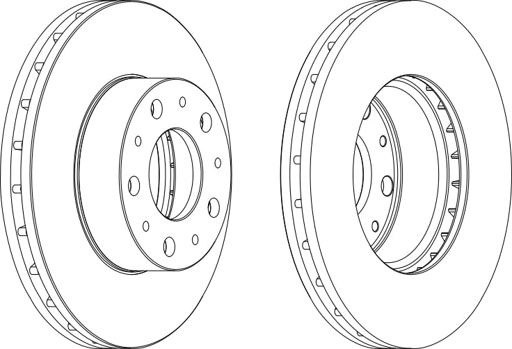 Pair Of Coated Brake Discs Ferodo DDF1800C