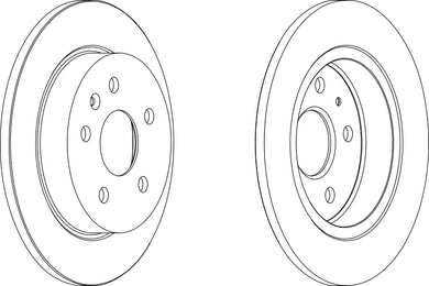Rear Pair Of Coated Brake Discs Fits Opel Saab Vauxhall Ferodo DDF1804C