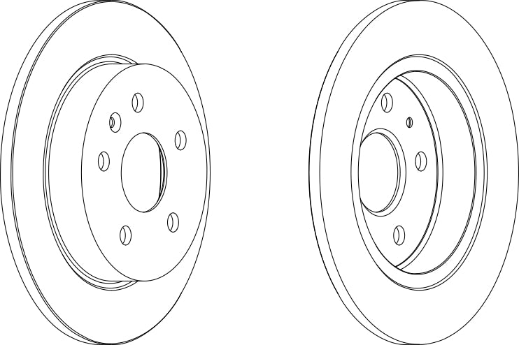 Rear Pair Of Coated Brake Discs Fits Opel Saab Vauxhall Ferodo DDF1804C