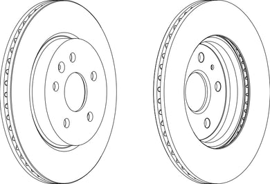 Rear Pair Of Coated Brake Discs Fits Opel Saab Vauxhall Ferodo DDF1805C