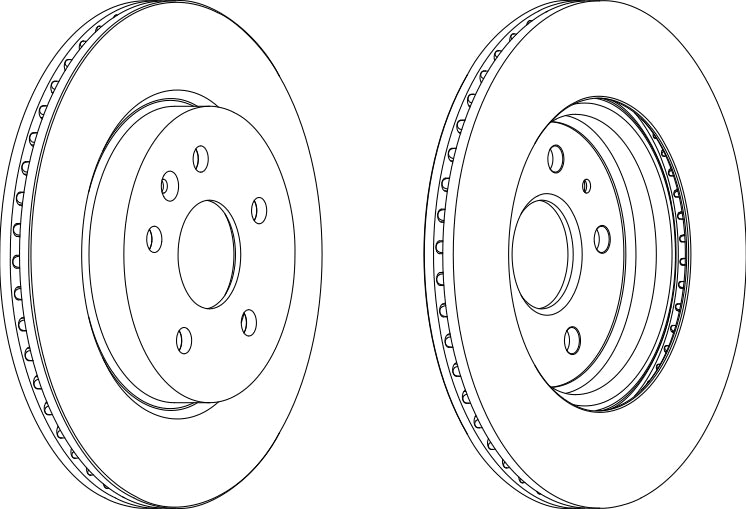 Rear Pair Of Coated Brake Discs Fits Opel Saab Vauxhall Ferodo DDF1805C