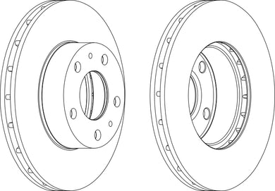 Pair Of Coated Brake Discs Ferodo DDF1809C