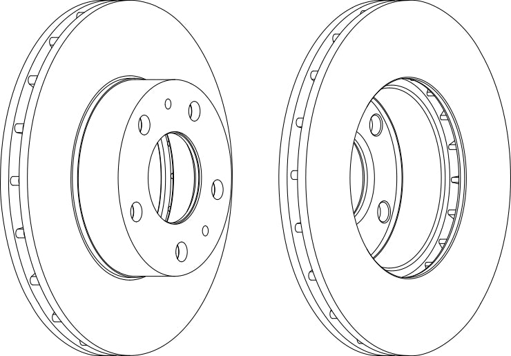 Pair Of Coated Brake Discs Ferodo DDF1809C