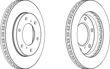 Pair Of Coated Brake Discs Ferodo DDF1818C