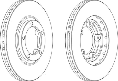 Front Pair Of Brake Discs Fits Hyundai Mitsubishi OE MB895464 Ferodo DDF1822