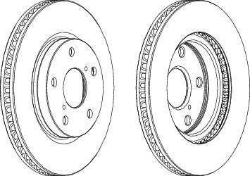 Front Pair Of Brake Discs Fits Lexus Toyota OE 4351242040 Ferodo DDF1838