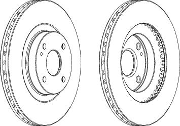 Pair Of Coated Brake Discs Ferodo DDF1839C