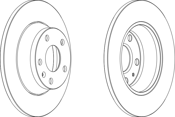 Pair Of Coated Brake Discs Ferodo DDF1848C