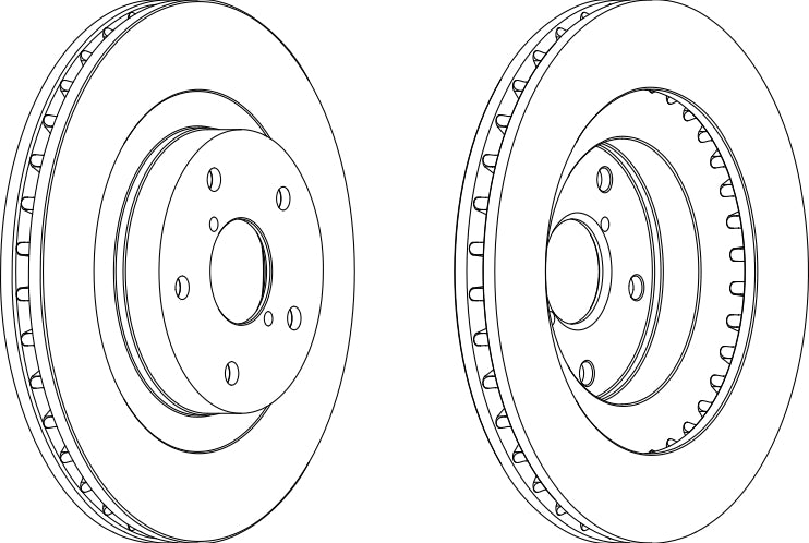 Front Pair Of Brake Discs Fits Subaru OE 26310PA030 Ferodo DDF1857
