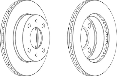 Front Pair Of Brake Discs Fits Subaru OE 26311TA001 Ferodo DDF1858