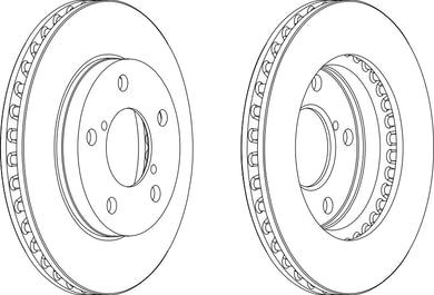 Front Pair Of Brake Discs Fits Toyota OE 4351217080 Ferodo DDF1859