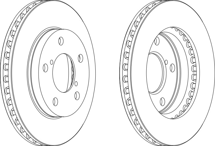 Front Pair Of Brake Discs Fits Toyota OE 4351217080 Ferodo DDF1859