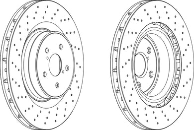 Front Pair Of Brake Discs Fits Lexus OE 435120W060 Ferodo DDF1862