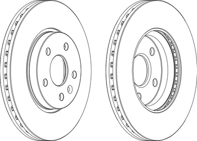 Pair Of Coated Brake Discs Ferodo DDF1869C