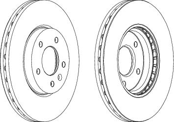 Pair Of Coated Brake Discs Ferodo DDF1870C