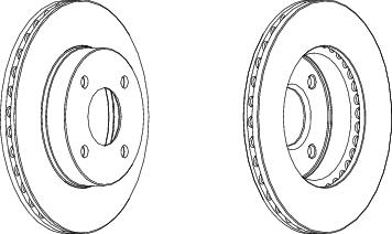 Front Pair Of Brake Discs Fits Nissan OE 402061F500 Ferodo DDF1884
