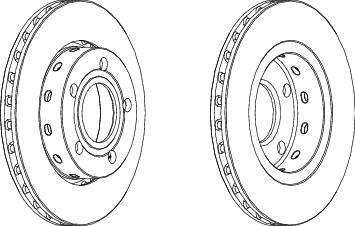 Pair Of Coated Brake Discs Ferodo DDF1887C