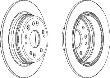Rear Pair Of Brake Discs Fits Honda OE 42510S9AN00 Ferodo DDF1933