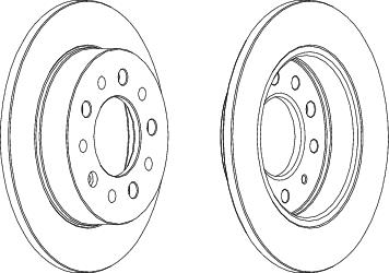 Rear Pair Of Brake Discs Fits Hyundai OE 584112C000 Ferodo DDF1955