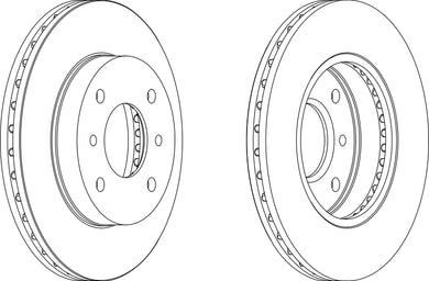 Pair Of Coated Brake Discs Ferodo DDF260C
