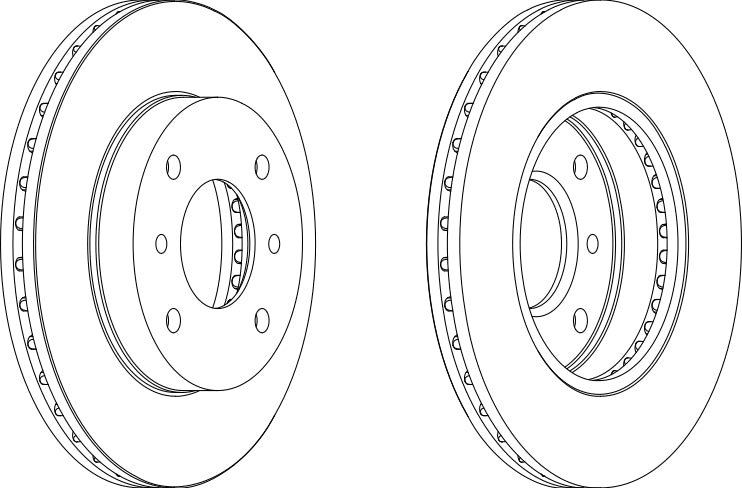 Pair Of Coated Brake Discs Ferodo DDF260C