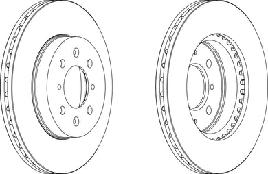 Front Pair Of Brake Discs Fits Honda Rover OE EJP9579EVA Ferodo DDF261
