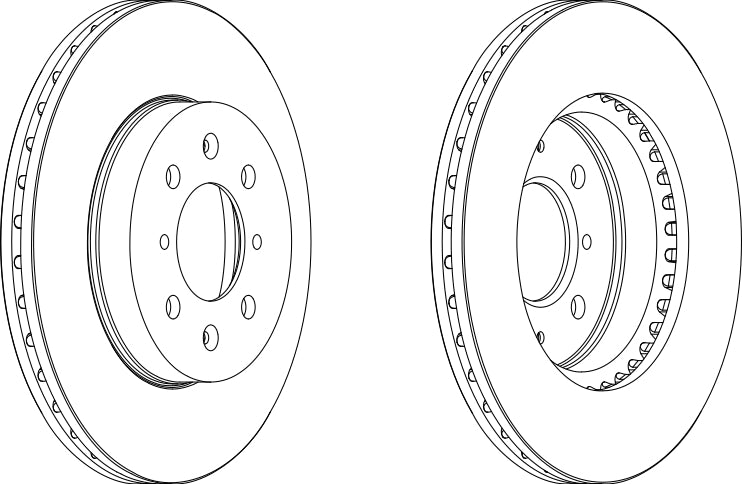 Front Pair Of Brake Discs Fits Honda Rover OE EJP9579EVA Ferodo DDF261