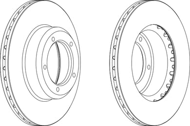 Front Pair Of Brake Discs Fits Land Rover OE FTC0902 Ferodo DDF262