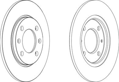 Rear Pair Of Brake Discs Fits Peugeot OE 424699 Ferodo DDF263