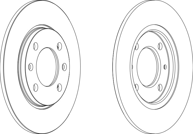 Rear Pair Of Brake Discs Fits Peugeot OE 424699 Ferodo DDF263