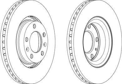 Front Pair Of Brake Discs Fits Citroen Peugeot OE 95661813 Ferodo DDF264