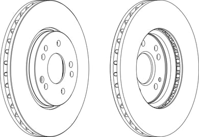 Front Pair Of Brake Discs Fits Mercedes-Benz OE 1244212612 Ferodo DDF268