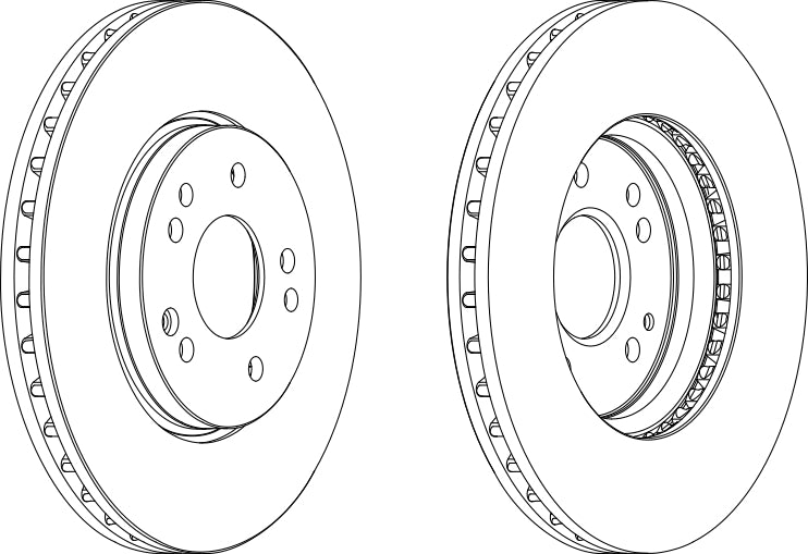 Front Pair Of Brake Discs Fits Mercedes-Benz OE 1244212612 Ferodo DDF268
