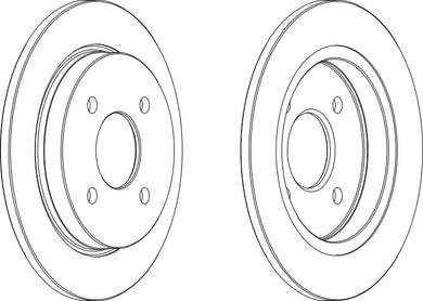 Pair Of Rear Coated Brake Discs Fits Fiesta Focus Escort Ferodo DDF281C