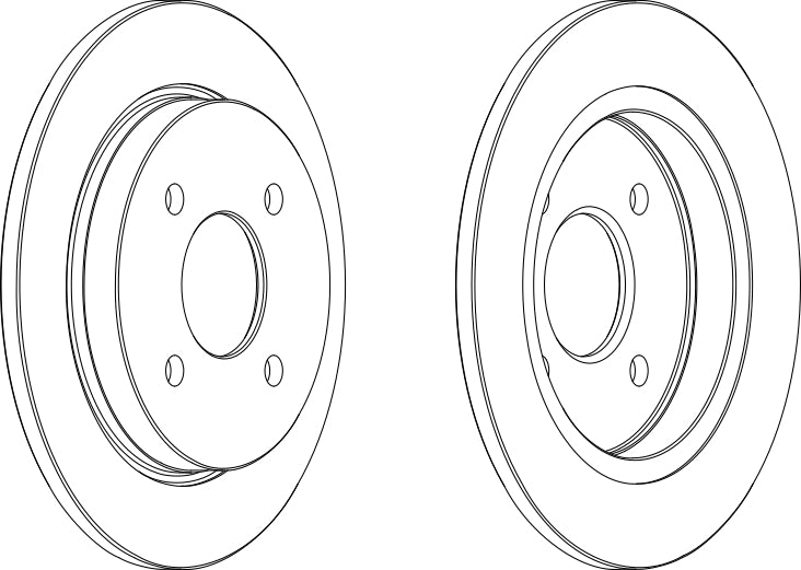 Pair Of Rear Coated Brake Discs Fits Fiesta Focus Escort Ferodo DDF281C