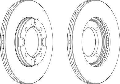 Front Pair Of Brake Discs Fits Mitsubishi Proton OE MB238615 Ferodo DDF293