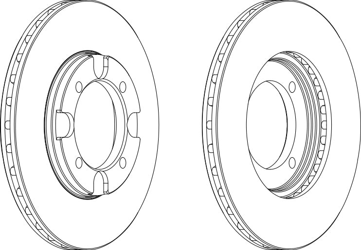 Front Pair Of Brake Discs Fits Mitsubishi Proton OE MB238615 Ferodo DDF293