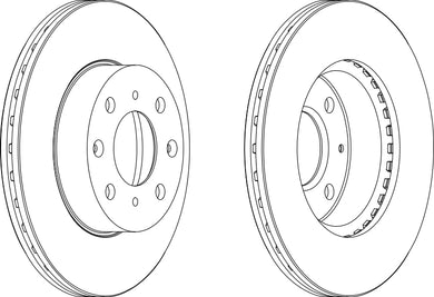 Front Pair Of Brake Discs Fits Honda OE 45251SA6670 Ferodo DDF294