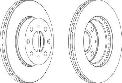 Pair Of Coated Brake Discs Ferodo DDF447C